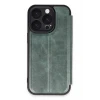 Newface Apple iPhone 16 Pro Kılıf Flip Cover - Koyu Yeşil