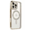 Newface Apple iPhone 16 Pro Kılıf Joke Simli Magneticsafe Kılıf - Gold