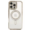 Newface Apple iPhone 16 Pro Kılıf Joke Simli Magneticsafe Kılıf - Gold