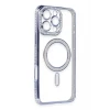Newface Apple iPhone 16 Pro Kılıf Joke Simli Magneticsafe Kılıf - Mavi