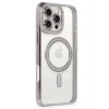 Newface Apple iPhone 16 Pro Kılıf Joke Simli Magneticsafe Kılıf - Pembe