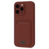Newface Apple iPhone 16 Pro Kılıf Kelvin Kartvizitli Silikon - Bordo