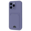 Newface Apple iPhone 16 Pro Kılıf Kelvin Kartvizitli Silikon - Lila