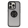 Newface Apple iPhone 16 Pro Kılıf Montreal Yüzüklü Silikon Kapak - Siyah