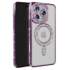 Newface Apple iPhone 16 Pro Max Kılıf Joke Simli Magneticsafe Kılıf - Derin Mor