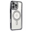 Newface Apple iPhone 16 Pro Max Kılıf Joke Simli Magneticsafe Kılıf - Gri