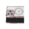 Newface Apple iPhone 16 Pro Max Kılıf Joke Simli Magneticsafe Kılıf - Pembe