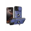 Newface Apple iPhone 16E Kılıf Pars Lens Yüzüklü Silikon - Lacivert