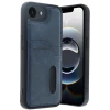 Newface Apple iPhone 16E Kılıf Sara Kartvizitli Deri Kılıf - Lacivert