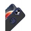 Newface Apple iPhone 17 Montreal Yüzüklü Silikon Kapak - Lacivert