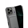 Newface Apple iPhone 17 Pro Kelvin Kartvizitli Silikon - Gri