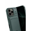 Newface Apple iPhone 17 Pro Max Kelvin Kartvizitli Silikon - Koyu Yeşil