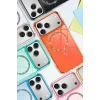 Newface Apple iPhone 17 Pro Max Live Diamond Magsafe Kapak - Turuncu