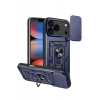 Newface Apple iPhone 17 Pro Max Pars Lens Yüzüklü Silikon - Lacivert