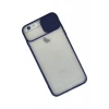 Newface Apple iPhone 6 Plus Kılıf Palm Buzlu Kamera Sürgülü Silikon - Lacivert