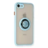 Newface Apple iPhone 7 Kılıf Montreal Yüzüklü Silikon Kapak - Buz Mavi