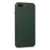 Newface Apple iPhone 7 Plus Kılıf Coco Deri Silikon Kapak - Yeşil