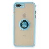 Newface Apple iPhone 7 Plus Kılıf Montreal Yüzüklü Silikon Kapak - Buz Mavi