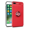 Newface Apple iPhone 7 Plus Kılıf Range Yüzüklü Silikon - Kırmızı