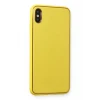 Newface Apple iPhone XS Max Kılıf Coco Deri Silikon Kapak - Sarı