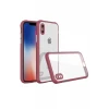 Newface Apple iPhone XS Max Kılıf Miami Şeffaf Silikon - Fuşya