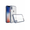 Newface Apple iPhone XS Max Kılıf Miami Şeffaf Silikon - Gri