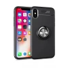Newface Apple iPhone XS Max Kılıf Range Yüzüklü Silikon - Siyah
