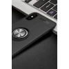 Newface Apple iPhone XS Max Kılıf Range Yüzüklü Silikon - Siyah