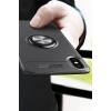 Newface Apple iPhone XS Max Kılıf Range Yüzüklü Silikon - Siyah-Mavi