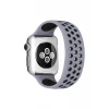 Newface Apple Watch 38mm Ayarlı Delikli Silikon Kordon - Gri-Siyah