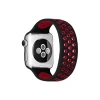 Newface Apple Watch 38mm Ayarlı Delikli Silikon Kordon - Siyah-Kırmızı