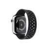 Newface Apple Watch 38mm Ayarlı Delikli Silikon Kordon - Siyah-Siyah