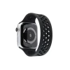 Newface Apple Watch 38mm Ayarlı Delikli Silikon Kordon - Siyah-Siyah