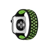 Newface Apple Watch 38mm Ayarlı Delikli Silikon Kordon - Siyah-Yeşil