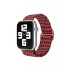 Newface Apple Watch 38mm Star Kordon - Zigzag Kırmızı-Siyah
