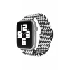Newface Apple Watch 38mm Star Kordon - Zigzag Siyah-Beyaz