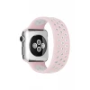 Newface Apple Watch 42mm Ayarlı Delikli Silikon Kordon - Pembe-Beyaz