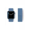 Newface Apple Watch 42mm Hasırlı Cırtcırtlı Kordon - Mavi