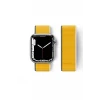 Newface Apple Watch 42mm Hasırlı Cırtcırtlı Kordon - Sarı
