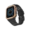 Newface Apple Watch 42mm KR401 Silikon Kordon - Siyah-Rose