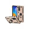Newface Huawei P Smart 2021 Kılıf Sofya Yüzüklü Silikon Kapak - Gold