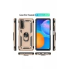 Newface Huawei P Smart 2021 Kılıf Sofya Yüzüklü Silikon Kapak - Gold