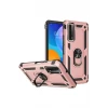 Newface Huawei P Smart 2021 Kılıf Sofya Yüzüklü Silikon Kapak - Rose