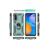 Newface Huawei P Smart 2021 Kılıf Sofya Yüzüklü Silikon Kapak - Yeşil