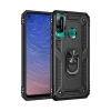 Newface Huawei P40 Lite E Kılıf Sofya Yüzüklü Silikon Kapak - Siyah