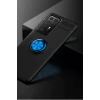 Newface Huawei P40 Pro Kılıf Range Yüzüklü Silikon - Siyah-Mavi