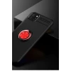 Newface Huawei Y5P Kılıf Range Yüzüklü Silikon - Siyah-Kırmızı