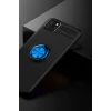 Newface Huawei Y5P Kılıf Range Yüzüklü Silikon - Siyah-Mavi