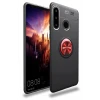 Newface Huawei Y6P Kılıf Range Yüzüklü Silikon - Siyah-Kırmızı