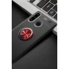 Newface Huawei Y6P Kılıf Range Yüzüklü Silikon - Siyah-Kırmızı